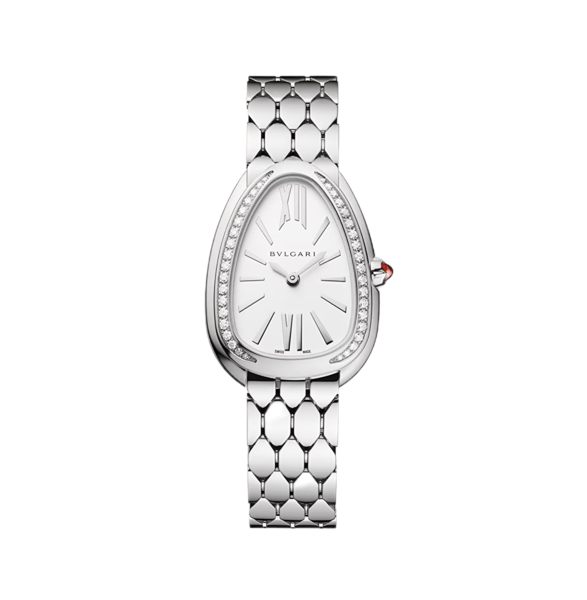 Bvlgari SERPENTI SEDUTTORI 33mm 103949 Steel White Dial with Diamond - Brand New 2025