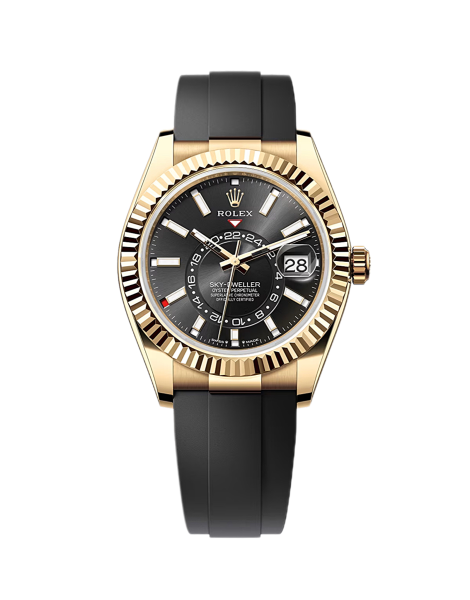 Rolex Sky Dweller 42mm 326238 Yellow Gold Oysterflex Black - Like New 2023