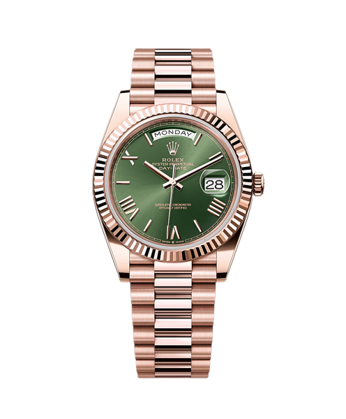Rolex Day-Date 40mm 228235 Olive Green Rose Gold President - Like New 2022