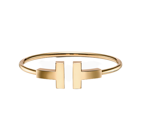 Tiffany T Wide Wire Bracelet Medium Size  in Yellow Gold - Like New 2020
