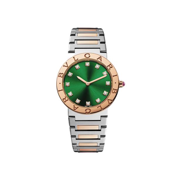 Bvlgari Bvlgari 33mm 103202 Green Dial Steel/Rose Gold - Like New 2024